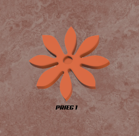 Billede af Blomst 3 m/præg - u/præg
